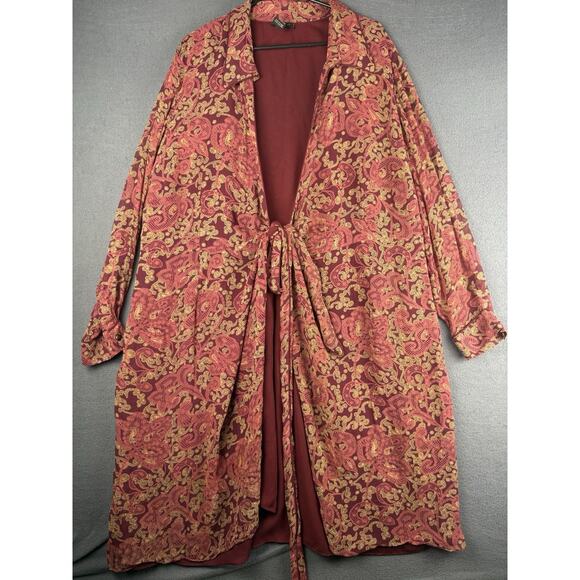 Lane Bryant Paisley Silk Kimono Plus Size 18/20 Romantic Casual Boho Chic Resort - Picture 1 of 6